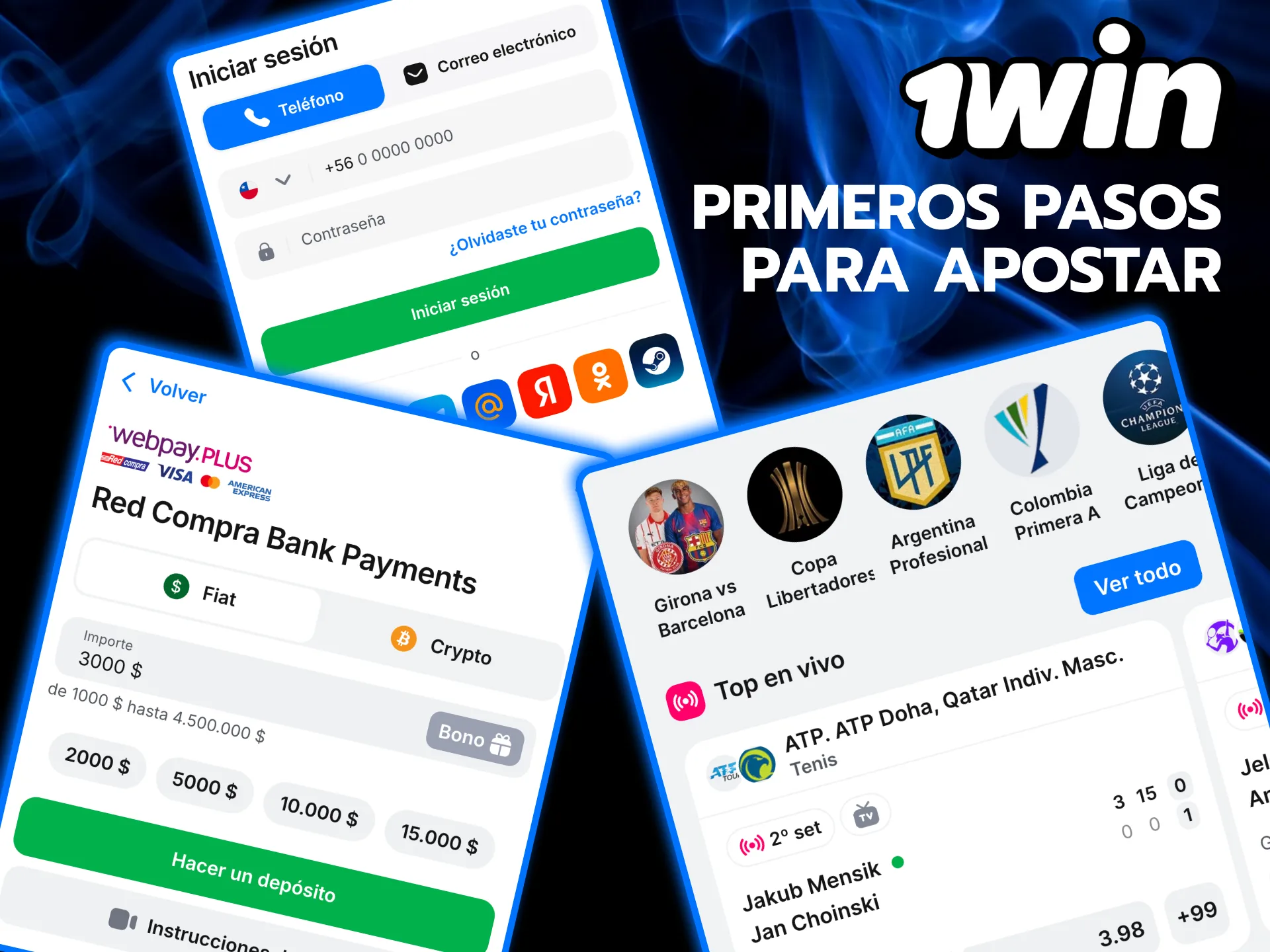 Desde la app 1win selecciona cuota y confirma apuesta.