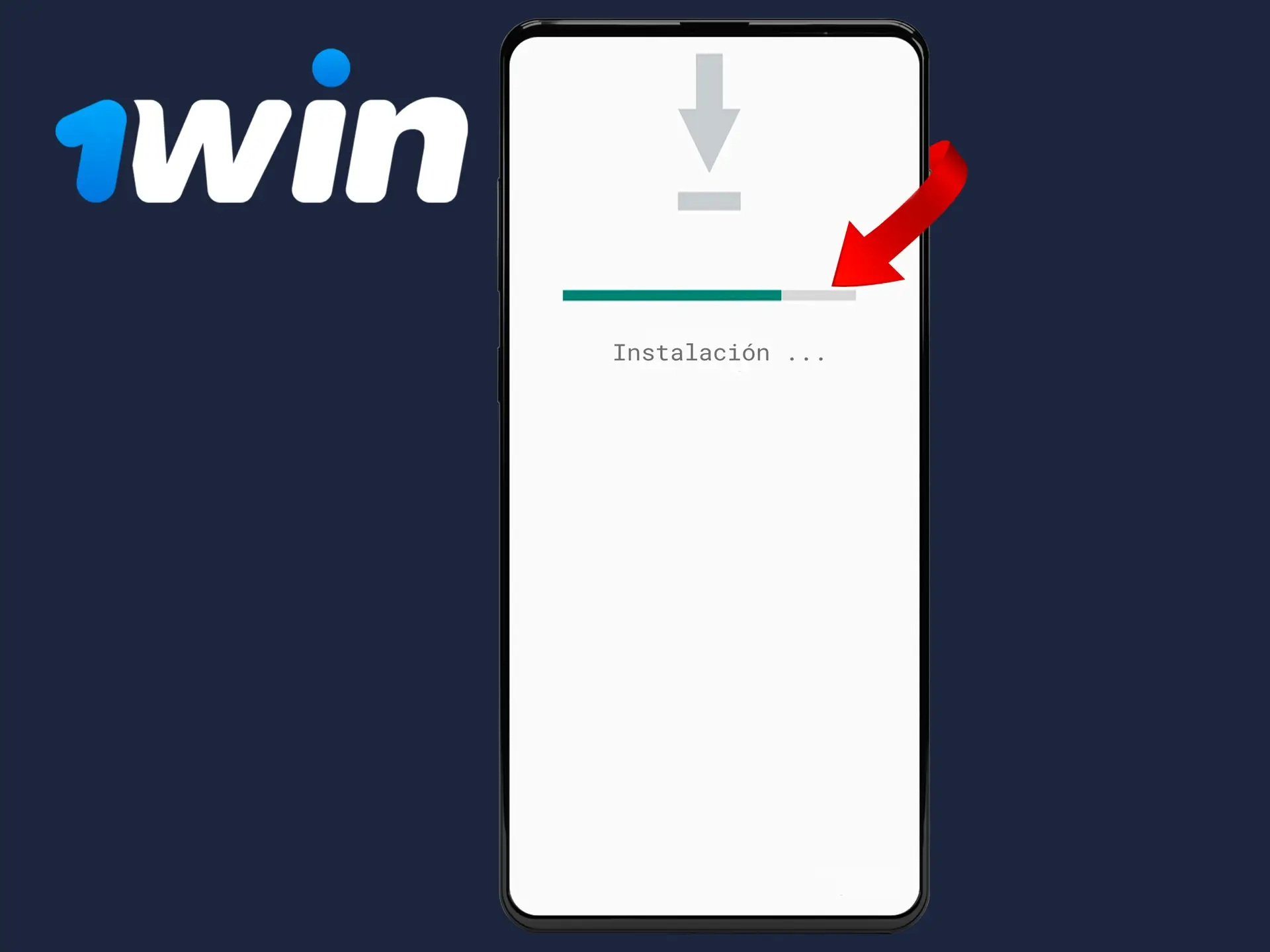 Instala la aplicación 1Win en tu teléfono móvil Android.