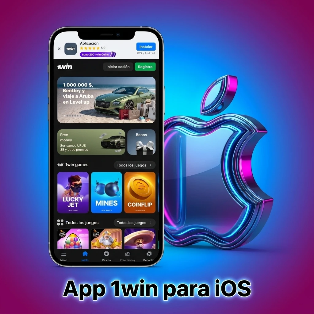 App 1win para iOS en iPhone y iPad con apuestas deportivas y casino en vivo disponible en Chile