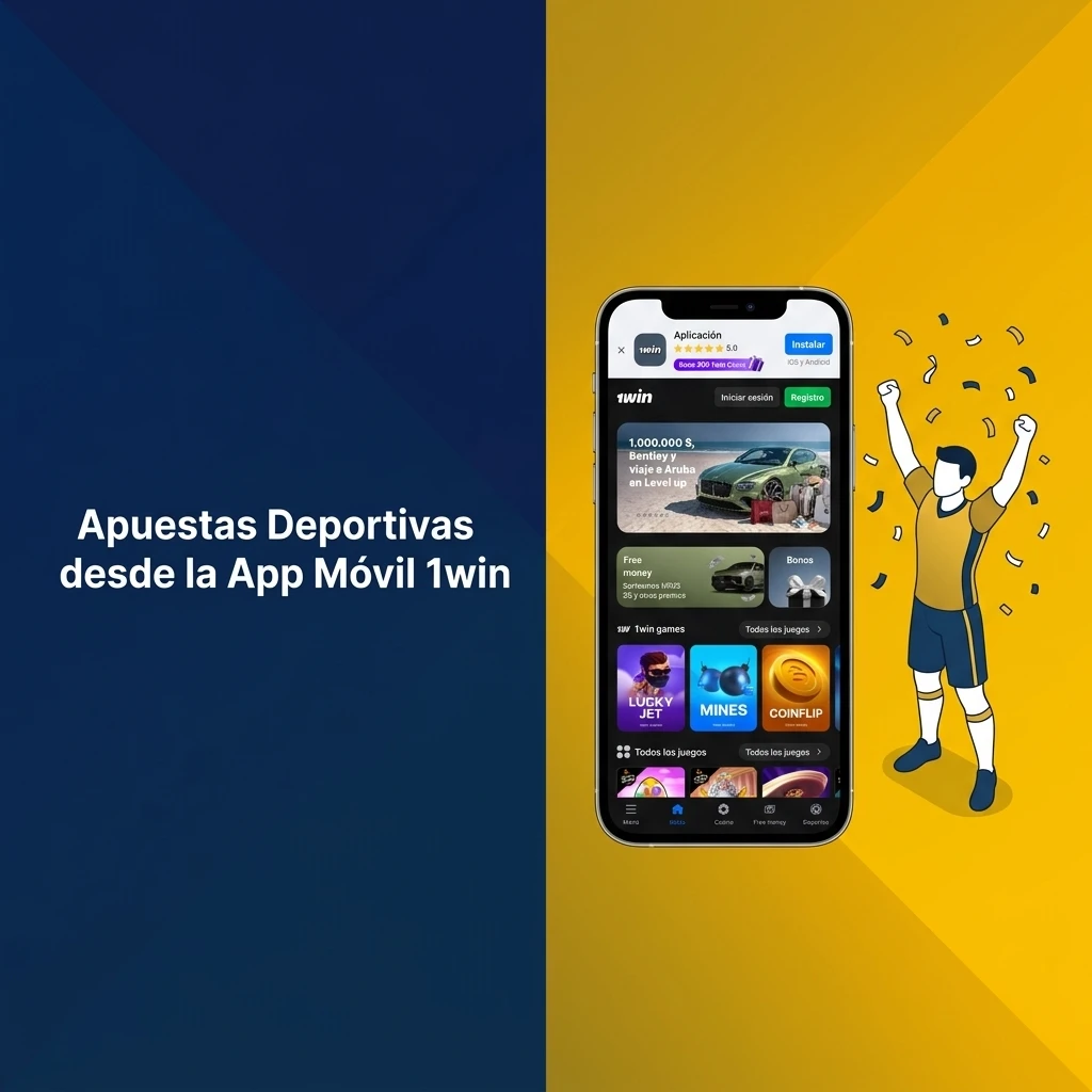 Apuestas deportivas en la app móvil 1win con fútbol, tenis, eSports y más mercados en vivo